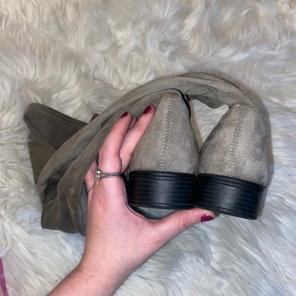 Sam Edelman 9 gray Peyton style over the knee boot faux suede